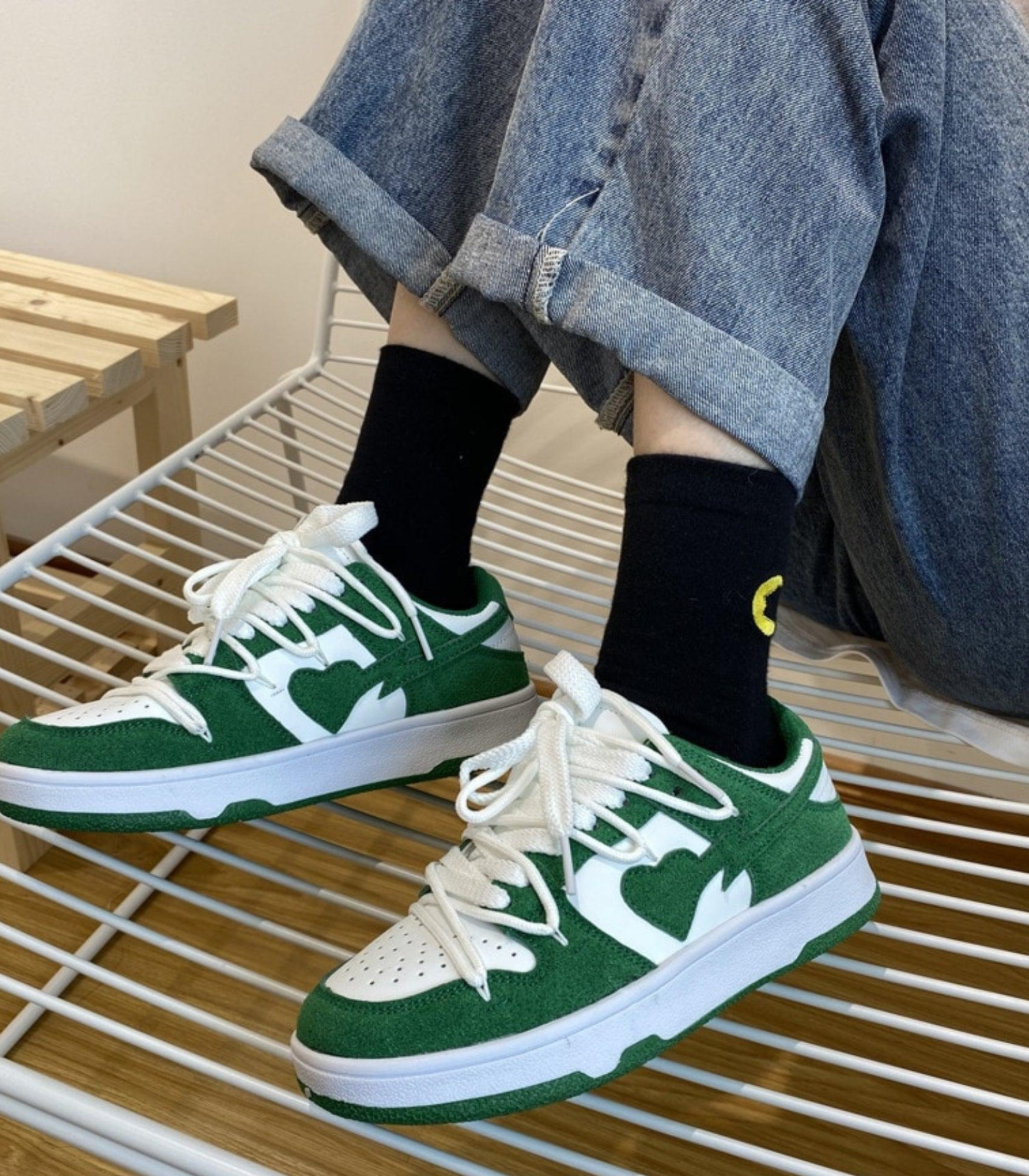 Women's Low Sneakers with Contrast Detail and Lace-Up Closure