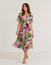 Cocktail Wikkeljurk Met V Hals En Print Voor Dames