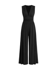Women's Stylish Jumpsuit with Deep V-Neck and Wide Legs