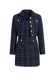 Dames Chique Tweed Set met Kort Jasje en Mini Jurk
