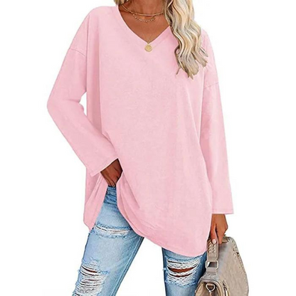 Casual Oversized Trui met V-Hals voor Dames