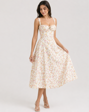 Jessy - Corset midi dress with side slit