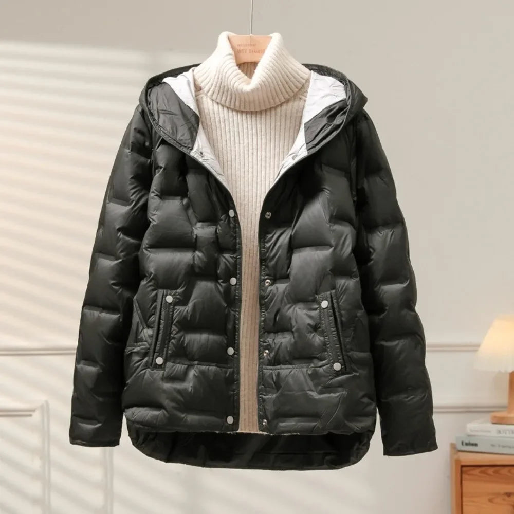Gewatteerde Dames Puffer Winterjas met Capuchon