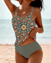 Chic Women's Tankini with Print and Comfortable Fit