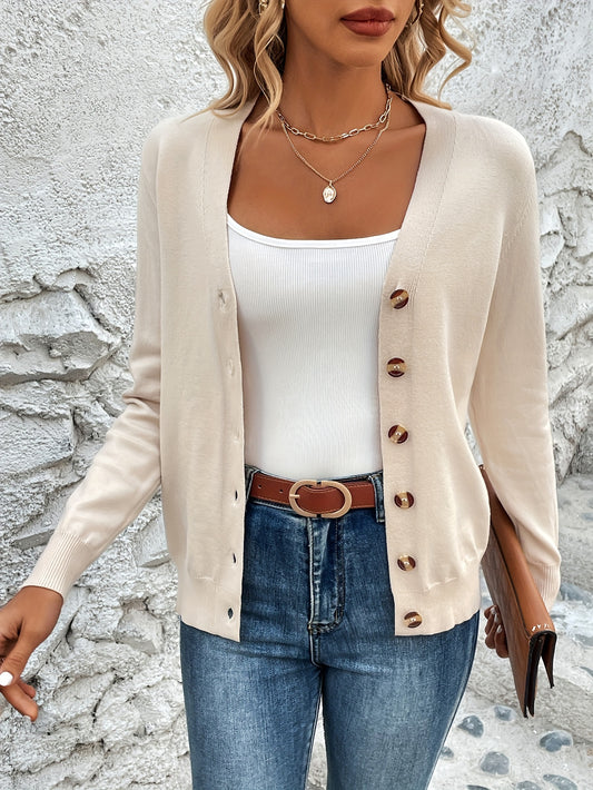 Comfortabel Gebreid Dames Cardigan Met Knoopsluiting