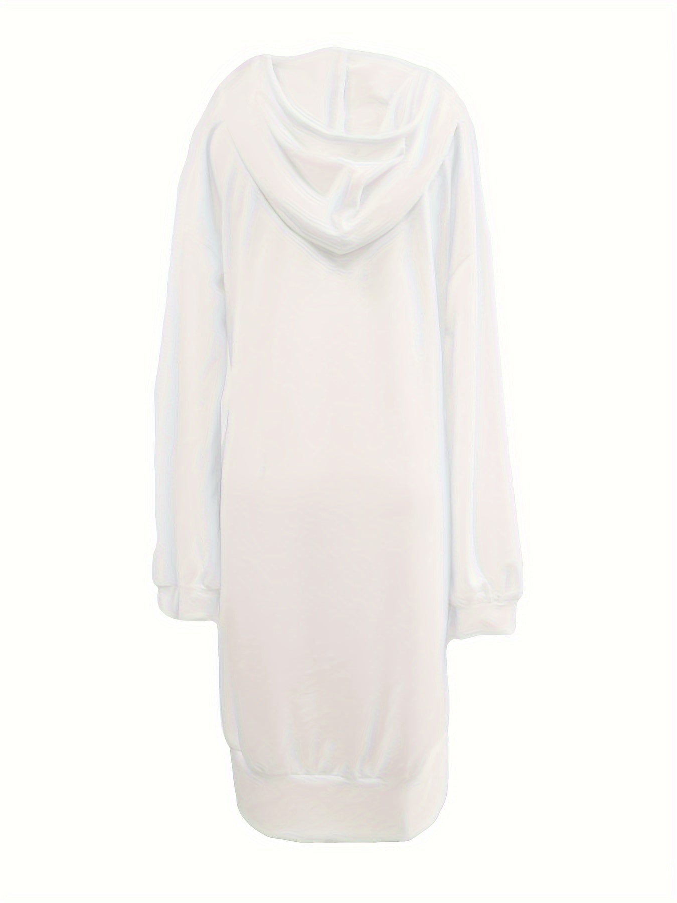 Casual Losvallende Midi Sweaterjurk Voor Dames Met Zakken En Hoodie