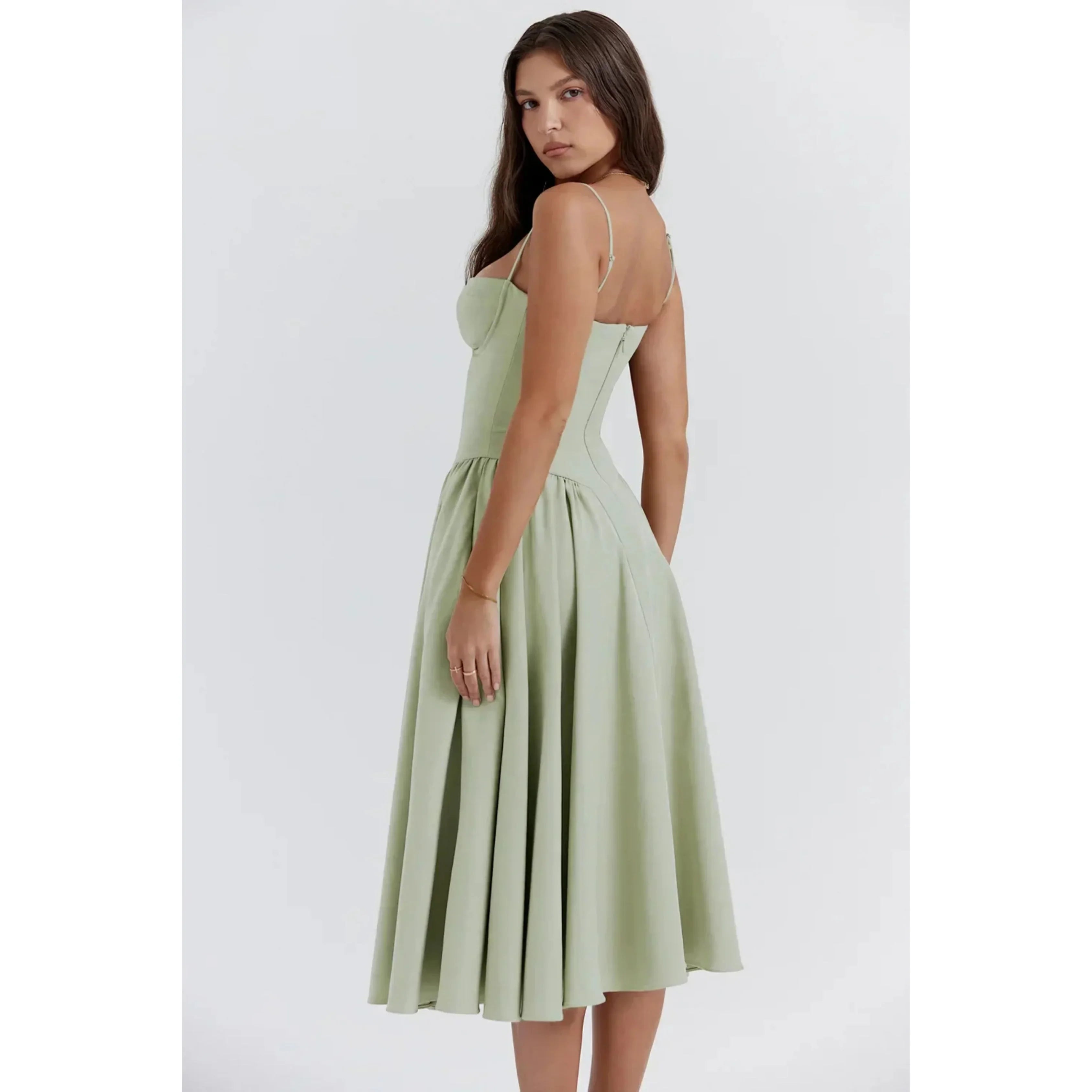 Robe midi élégante avec corset pour femmes