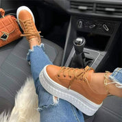 Low Platform Sneakers with Thick Sole for Women