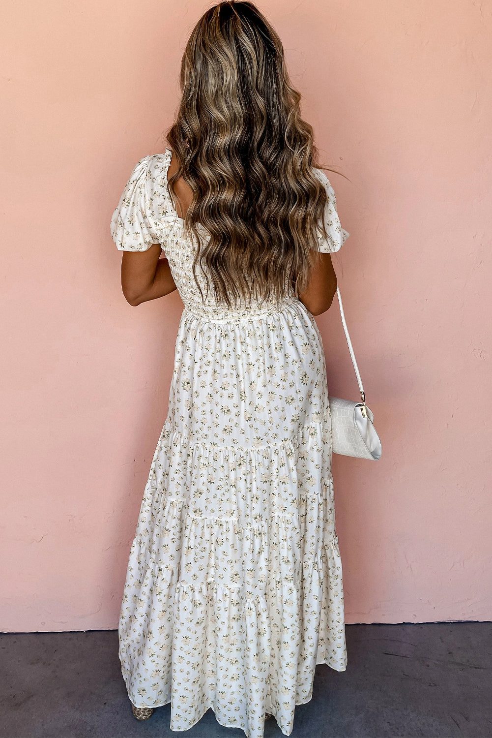 Aveline - Bohemian maxi jurk met korte mouwen