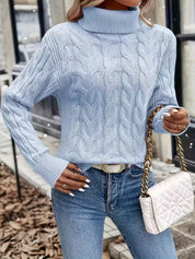 Sweter damski z dzianiny z golfem