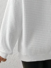 Dames Casual Sweater met Kwartrits en Wafelstructuur