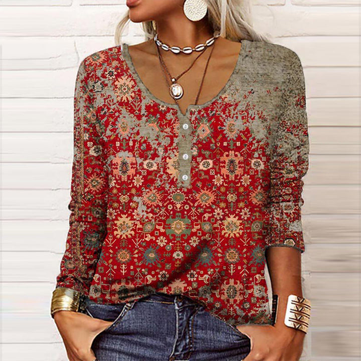 Bohemian Dames Top met Etnische Print