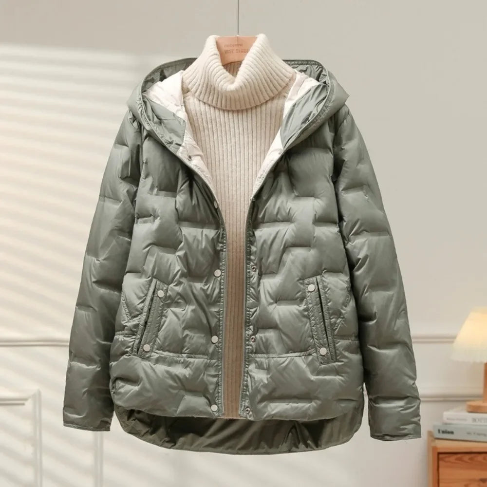 Gewatteerde Dames Puffer Winterjas met Capuchon