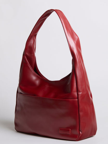 Minimalistisch vegan leer hobo schoudertas