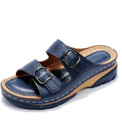 Orthopedic Sandals with Platform Sole and Double Buckle for Women