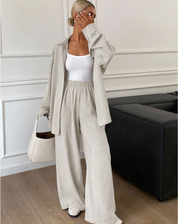 Loungewear Set Voor Dames Met Blouse En Broek En Losse Pasvorm