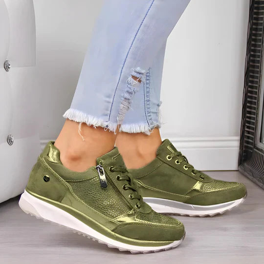 Sportowe sneakersy z zamkiem i sznurowadłami dla pań