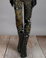 Vintage Legging Met Opvallende Print En Skinny Pasvorm