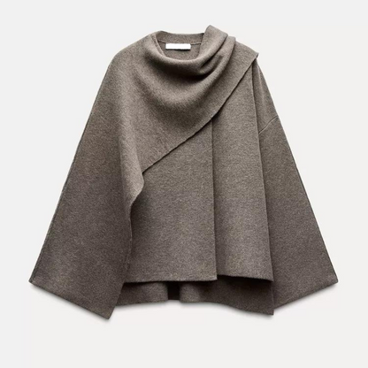Vrouwen Chique Cape Jas Asymmetrisch Model