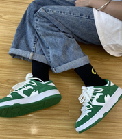 Women's Low Sneakers with Contrast Detail and Lace-Up Closure
