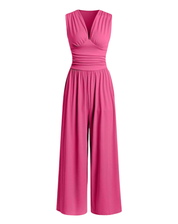 Women's Stylish Jumpsuit with Deep V-Neck and Wide Legs