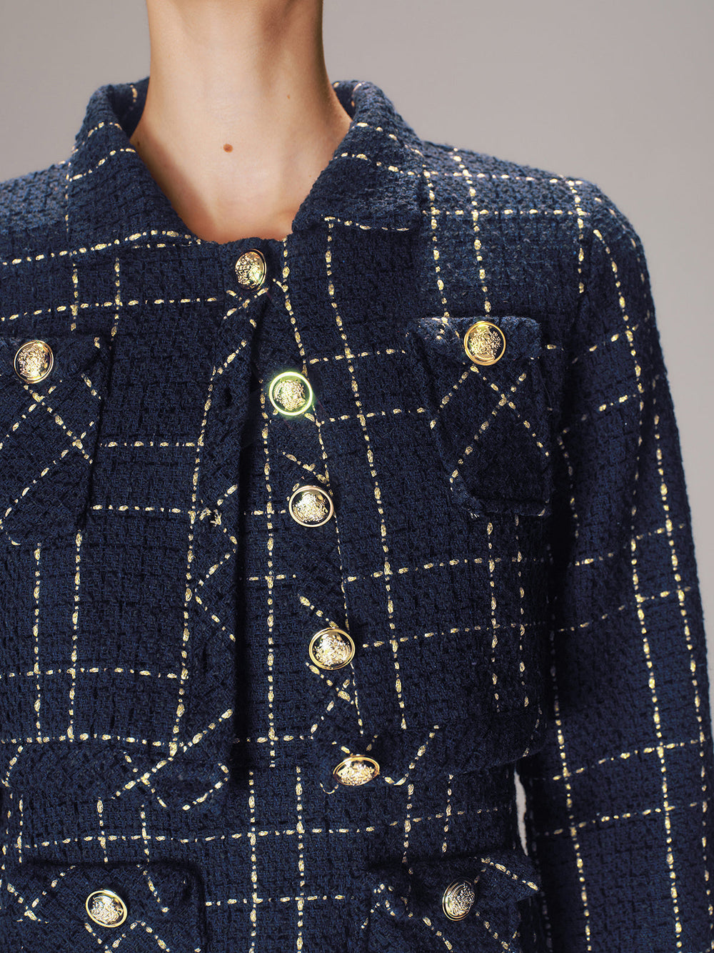 Dames Chique Tweed Set met Korte Blazer en Mini Jurk