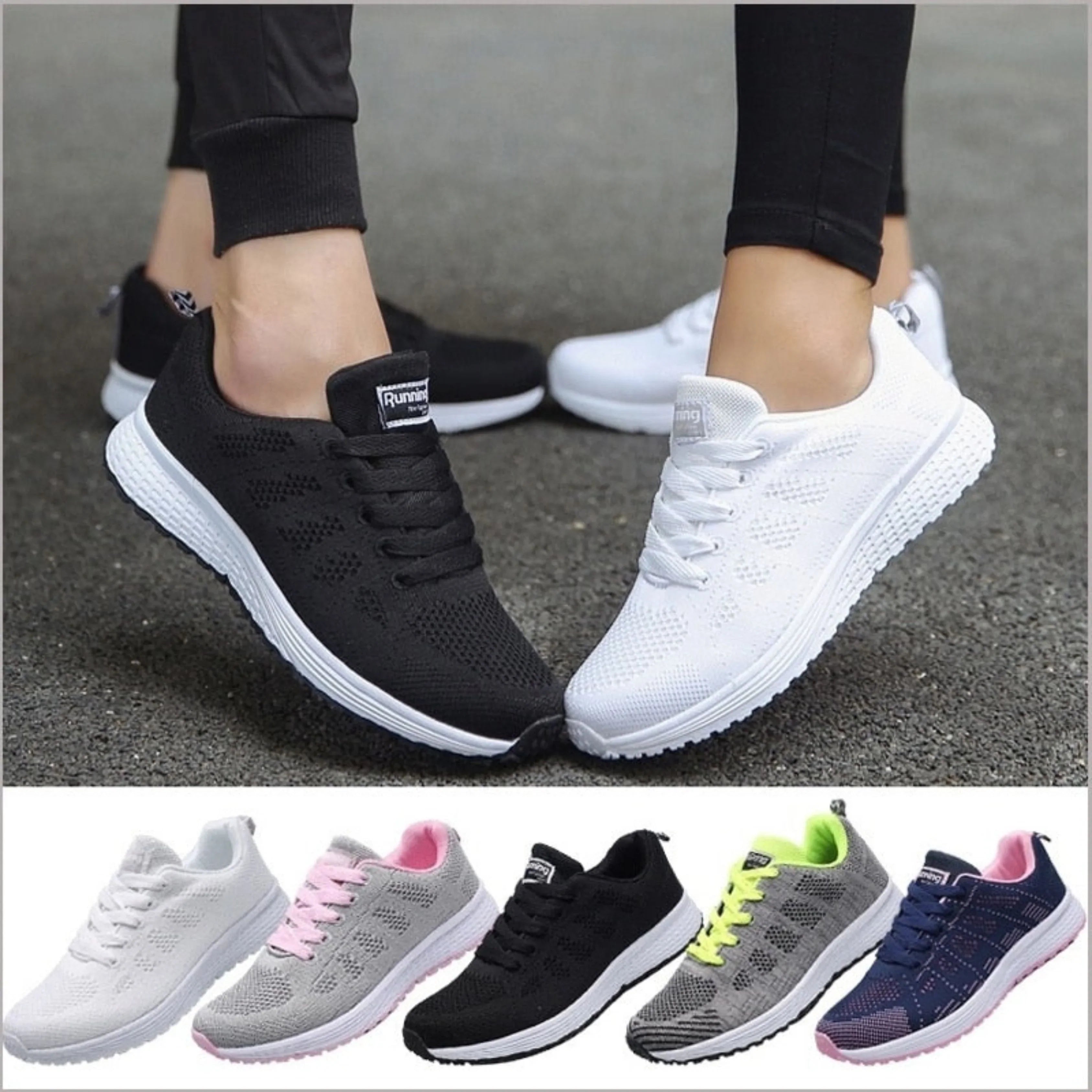 Baskets en mesh sportives pour femmes pour la course à pied et la marche