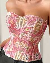 Kanten Corset Top Met Strapless Pasvorm Voor Dames