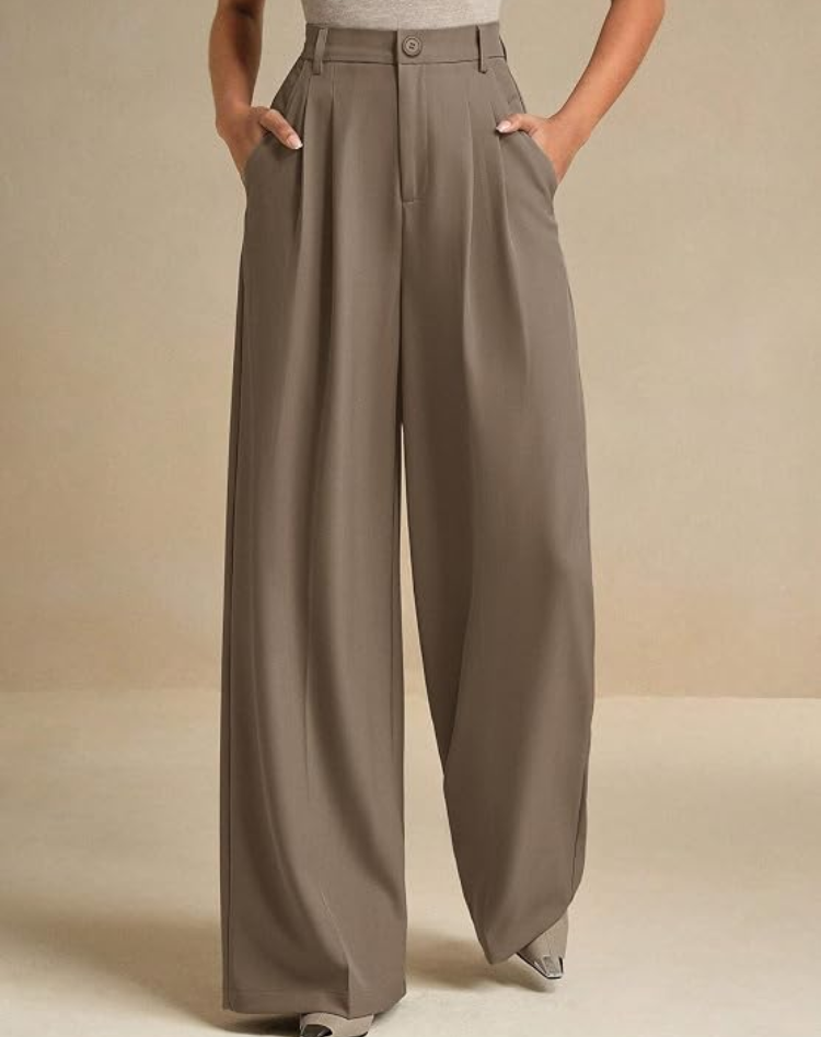 Women's Wide-Leg Pants with High Waist