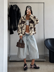 Women's Edgy Faux-Leather Jacket with Dropped Shoulders