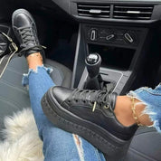 Low Platform Sneakers with Thick Sole for Women