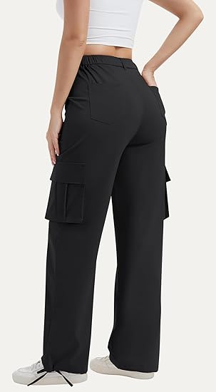 Dames Cargo Broek Met Hoge Taille En Wijde Pijpen