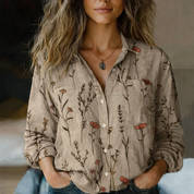 Boho Blouse Met Print En Lange Mouwen Voor Dames