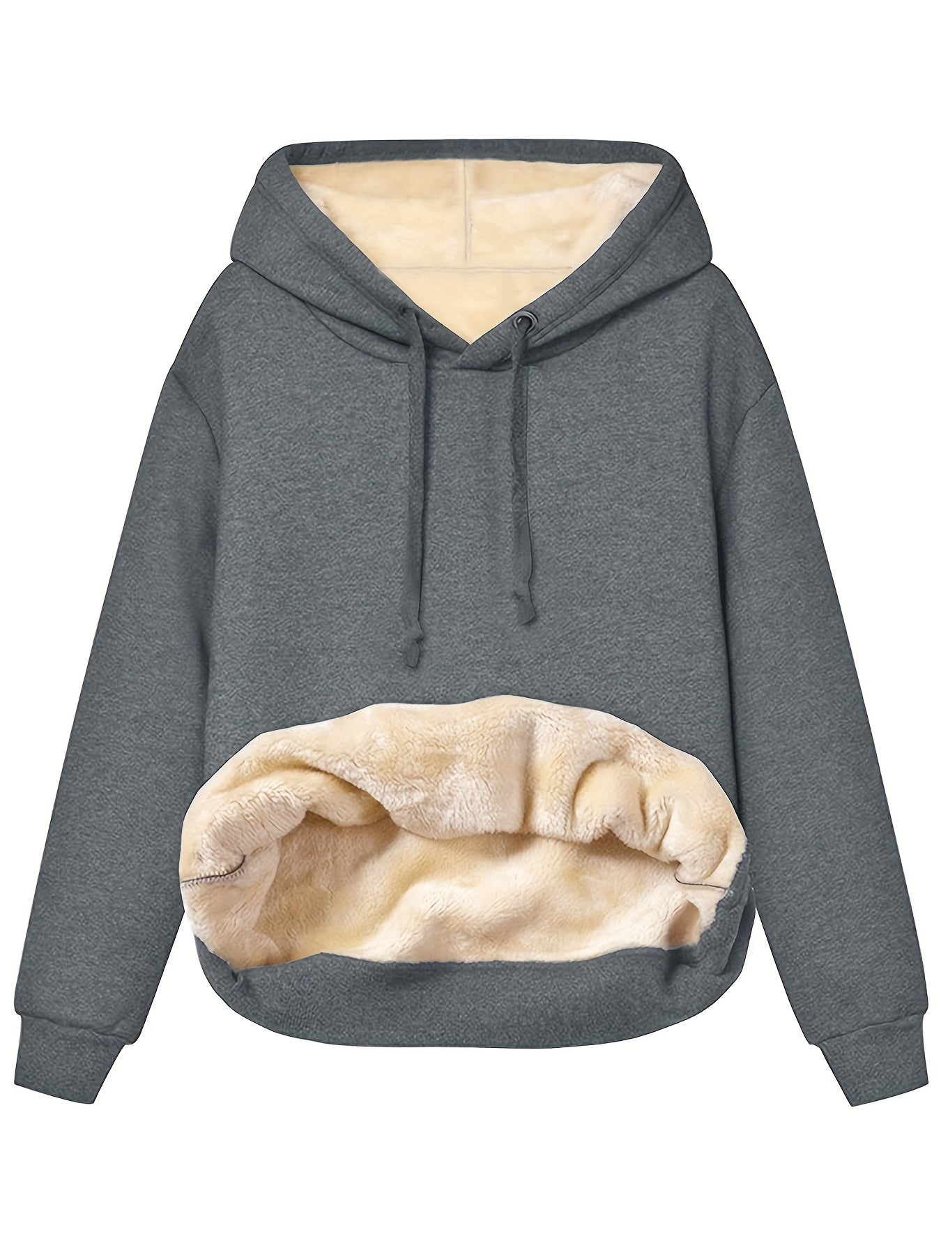Winter Hoodie voor Vrouwen Fleece Gevoerd en Kangoeroezak