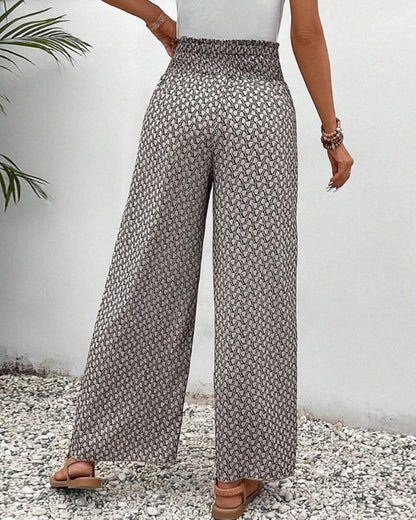 Sophie-Rae - Luchtige High Waist Pantalon met Bohemian Print