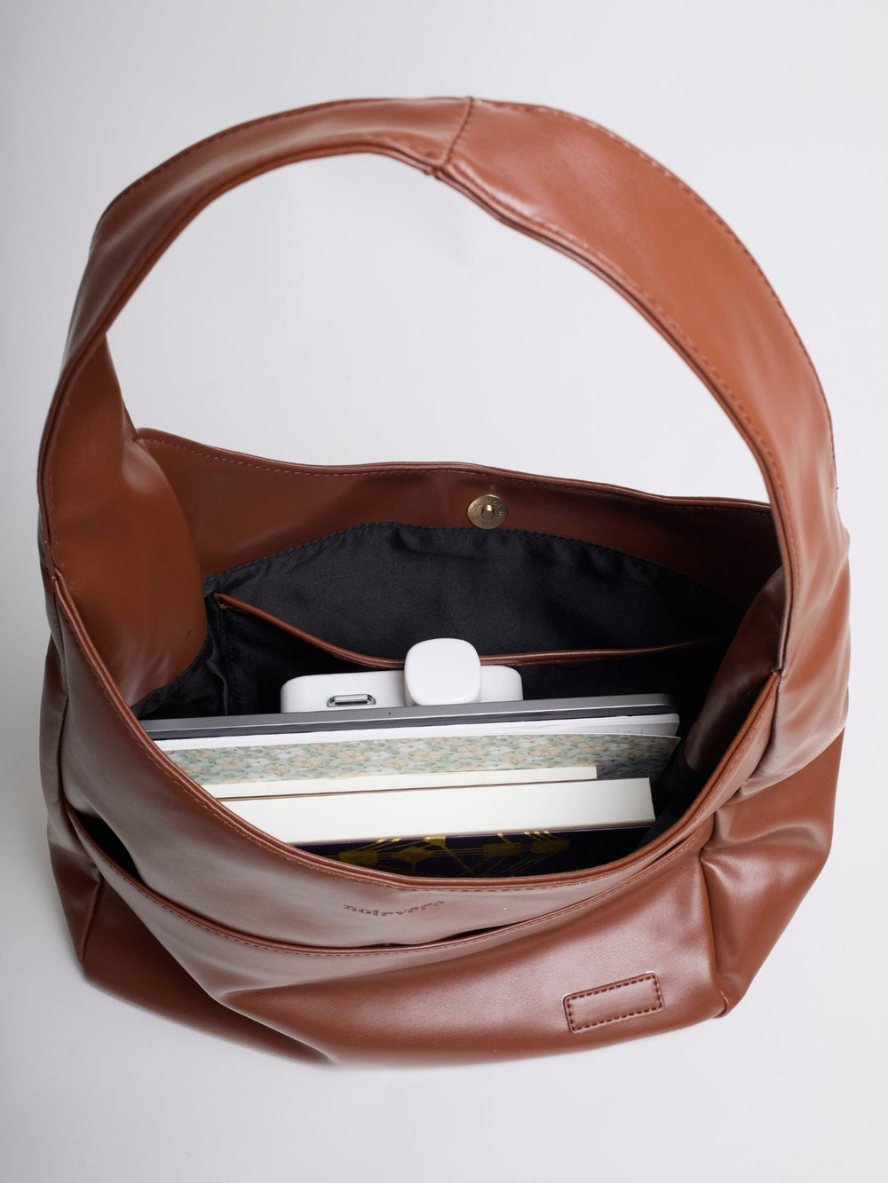 Minimalist Vegan Leather Hobo Shoulder Bag