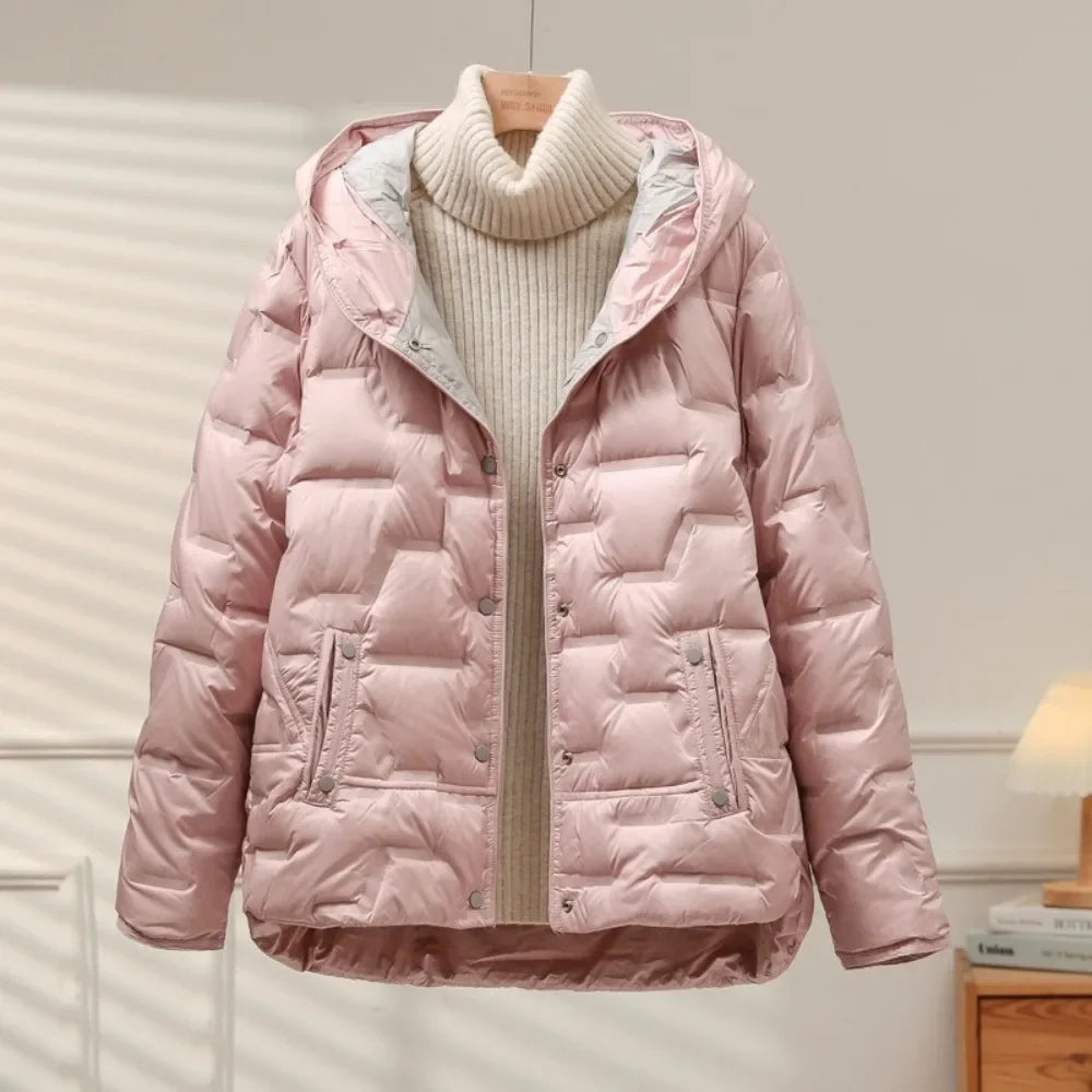 Gewatteerde Dames Puffer Winterjas met Capuchon