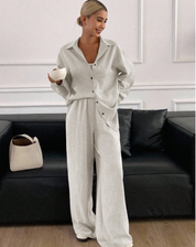 Loungewear Set Voor Dames Met Blouse En Broek En Losse Pasvorm