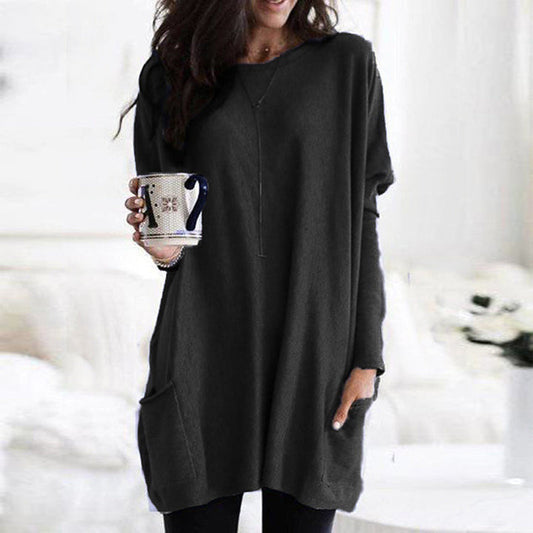 Dames Sweater jurk met steekzakken