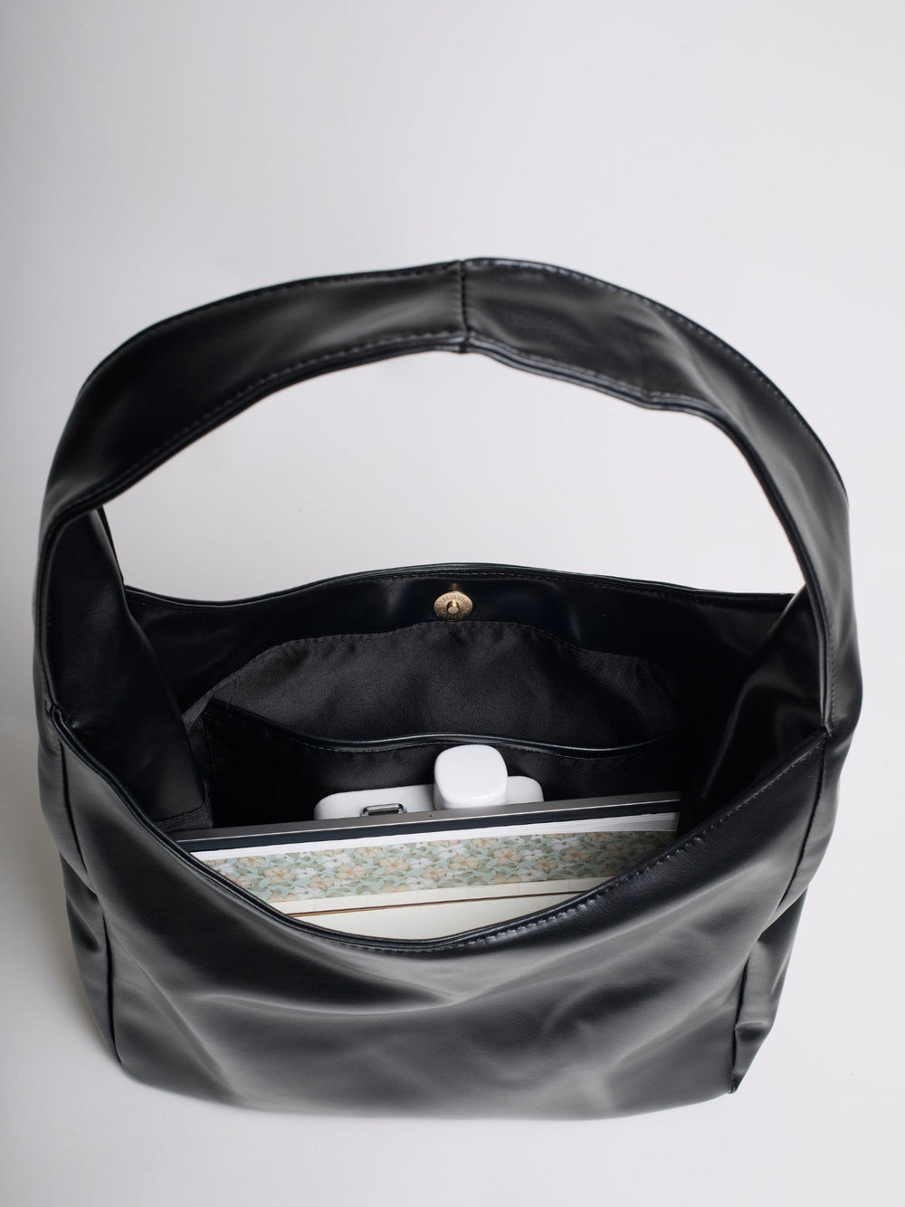 Minimalist Vegan Leather Hobo Shoulder Bag
