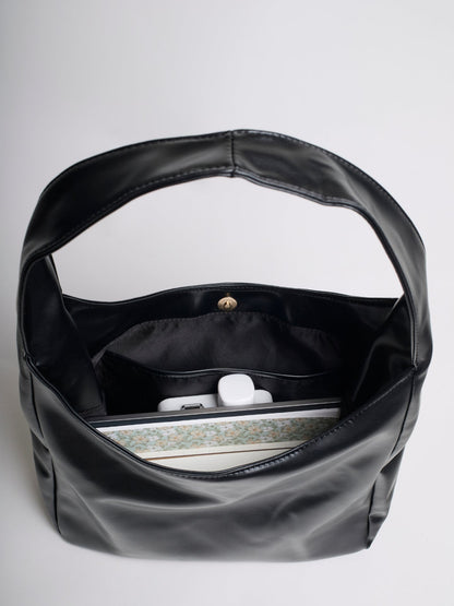 Minimalistisch vegan leer hobo schoudertas
