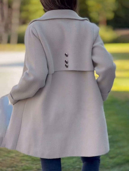 Elegante Warme Vrouwen Peacoat Winterjas Met Knoopsluiting
