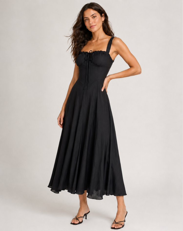 Jessy - Corset midi dress with side slit
