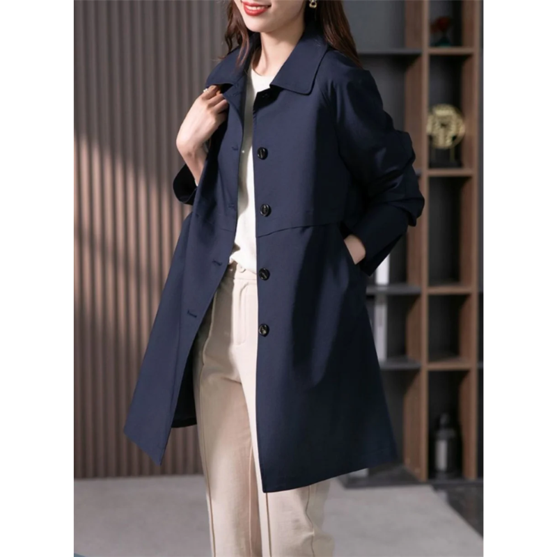 Dames Getailleerde Trenchcoat Tussenjas