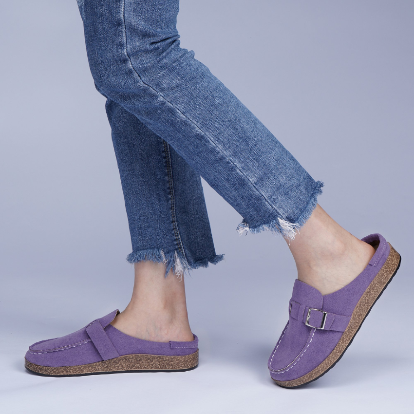 Comfortabele Orthopedische Clogs Met Kurkzool En Gesp Voor Dames