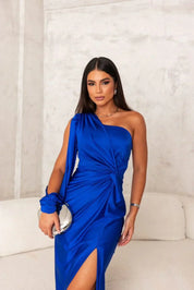 Women's Elegant Gala Maxi Dress with One Shoulder and Split