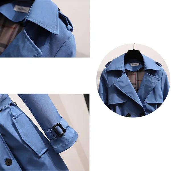 Dames Regenbestendige Lange Trenchcoat Met Ceintuur