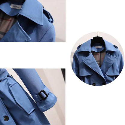 Dames Regenbestendige Lange Trenchcoat Met Ceintuur