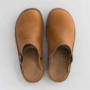 Heren Leren Clogs Met Vintage Look En Comfortabele Zool