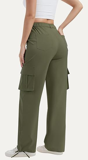 Dames Cargo Broek Met Hoge Taille En Wijde Pijpen